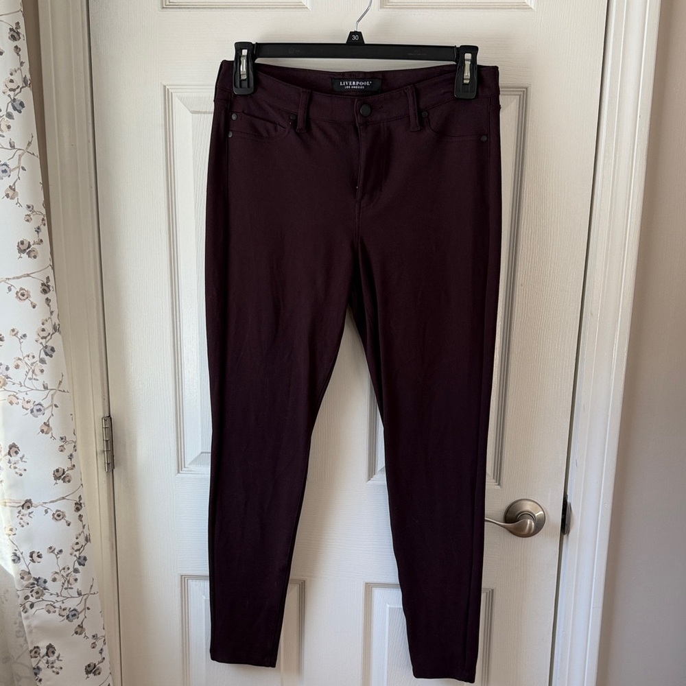 Liverpool Rich Burgundy Stretch Trousers